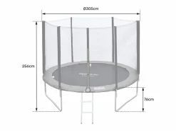 Happy Garden Cama Elástica|Cama elástica de 305cm reversible /azul con accesorios ADELAÏDE -