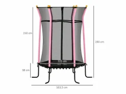 Homcom Cama Elástica|Cama elástica Garden red de seguridad + postes acolchados Ø163,5x190 cm