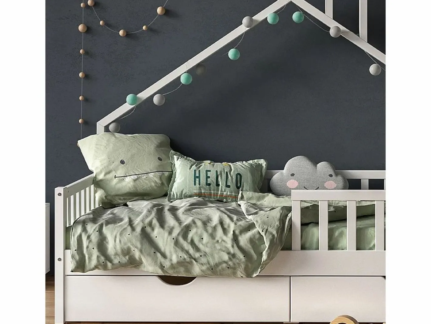 Vicco Cama en forma de casa 208x93x155 noemi Blanco New
