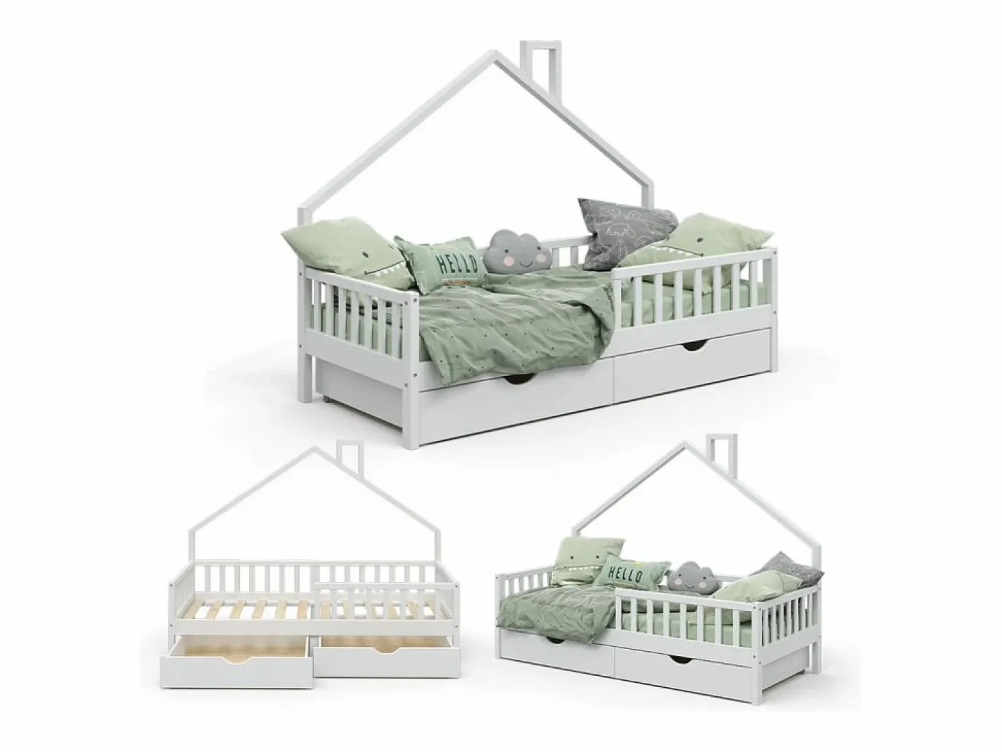Vicco Cama en forma de casa 208x93x155 noemi Blanco New