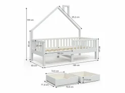 Cama en forma de casa 168x83x155 noemi^Vicco Online