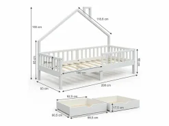 Vicco Cama en forma de casa 208x93x155 noemi Blanco Sale