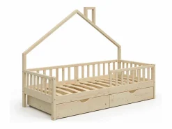 Cama en forma de casa madera natural 208x93x155 noemi^Vicco