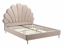 Vente-unique Cama en forma de concha de 140 x 190 cm en terciopelo - LIVAYA Beige New