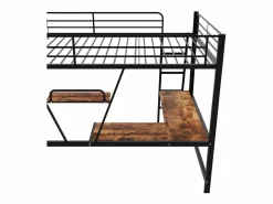 Cama entrepiso de hierro - 90x200 cm - con escritorio esquinero y estante -^ModernLuxe Discount