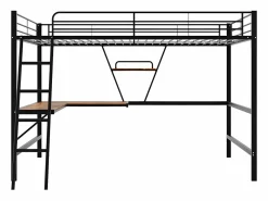 Cama entrepiso de hierro - 90x200 cm - con escritorio esquinero y estante -^ModernLuxe Discount