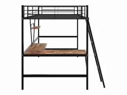 Cama entrepiso de hierro - 90x200 cm - con escritorio esquinero y estante -^ModernLuxe Discount