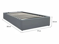 Habitat et jardin Somier Con Canapé|Somier - 90X190Cm|Cama individual de PVC con box "Ava" - 90 x 190 cm -
