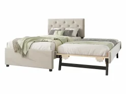 ModernLuxe Cama Diván|Cama individual de terciopelo con cama nido 90x200cm -