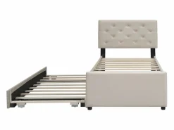 ModernLuxe Cama Diván|Cama individual de terciopelo con cama nido 90x200cm -