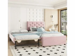 Cama individual de terciopelo con cama nido 90x200cm -^ModernLuxe Clearance
