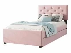 Cama individual de terciopelo con cama nido 90x200cm -^ModernLuxe Clearance