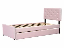 Cama individual de terciopelo con cama nido 90x200cm -^ModernLuxe Clearance
