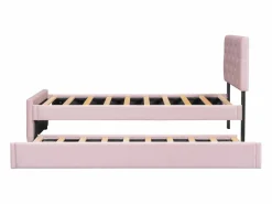 Cama individual de terciopelo con cama nido 90x200cm -^ModernLuxe Clearance