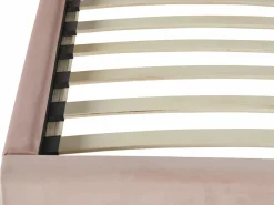 Vente-unique Cama Terciopelo|Cama infantil 90 x 190 cm cabecero terciopelo con forma de concha rosa con colchón MOANA