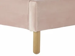 Vente-unique Cama Terciopelo|Cama infantil 90 x 190 cm cabecero terciopelo con forma de concha rosa con colchón MOANA