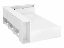 Merax Cama infantil 90 x 200 cm con 4 cajones + librería y mueble de almacenaje - MDF - Blanco Best