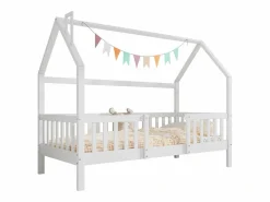 Merax Cama Montessori|Cama infantil cabina 90 x 200 cm con cabecero - Pino + Tablero de partículas + Contrachapado - (sin colchón)
