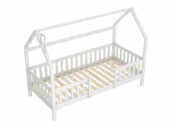 Cama infantil cabina 90x200 cm con base - cama juvenil con protección anticaída - madera - (sin colchón)^ Clearance