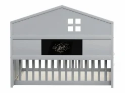 Hauss Spole Cama Montessori|Cama infantil cabina 140x200 cm con barandillas de seguridad, estantes y almacenaje en color (sin colchón)