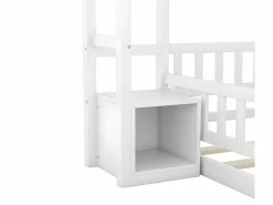 ModernLuxe Cama Montessori|Cama infantil cabina 140x200 cm con mesita de noche y barandillas de seguridad - somier -
