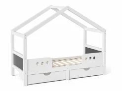 Hauss Spole Cama infantil cabina 90x200cm con 2 cajones y pizarra - Blanco
