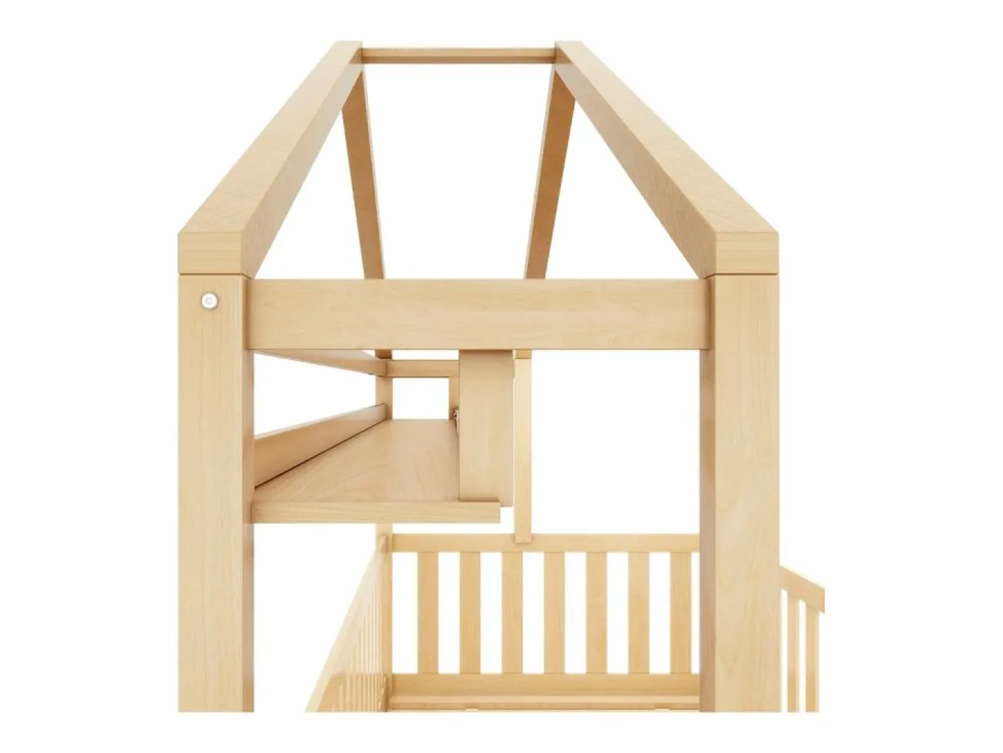 Cama Montessori|Cama infantil cabina 90x200cm con protección anticaídas - 2 cajones y balda de almacenaje - madera - natural (sin colchón)