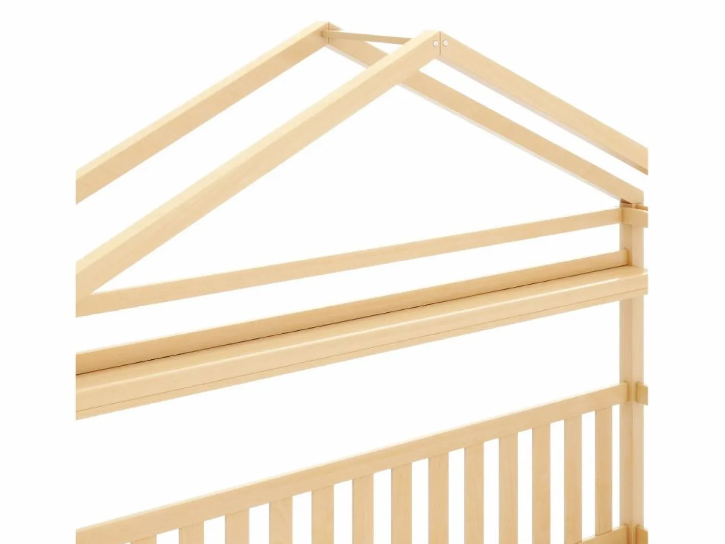 Cama Montessori|Cama infantil cabina 90x200cm con protección anticaídas - 2 cajones y balda de almacenaje - madera - natural (sin colchón)