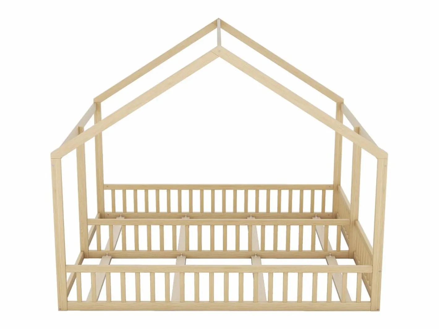 Cama Montessori|Cama infantil cabina 90x200cm con somier - cama dos en uno - estructura de madera - (sin colchón)
