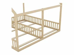 Cama Montessori|Cama infantil cabina 90x200cm con somier - cama dos en uno - estructura de madera - (sin colchón)