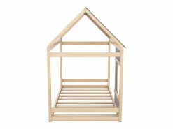 Cama infantil cabina 90x200cm con base - techo y ventana - madera - natural claro (sin colchón) Color natural claro