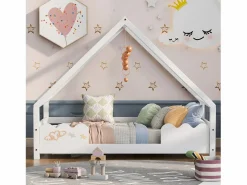 Cama infantil cabina 90x200cm con base - protección anticaída - madera - (sin colchón)^ Discount