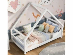 Cama infantil cabina 90x200cm con base - protección anticaída - madera - (sin colchón)^ Discount