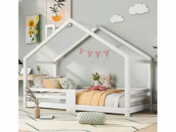Cama infantil casita 90x200 cm con chimenea - Somier robusto de pino - (sin colchón)^Hauss Spole Online