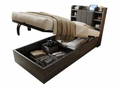 Merax Cama infantil con almacenaje - 90 x 200 cm - cabecero con almacenaje - con USB + Tipo C - MDF - Gris Sale