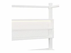 Merax Cama Montessori|Cama infantil con plataforma en forma de casa - 90 x 200 cm - con barandilla + LED + almacenaje - metal -