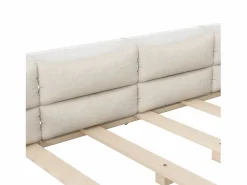 Cama infantil con plataforma - 90 x 200 cm - con barandilla - con somier de láminas - madera + MDF -^Merax Hot