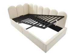 Cama Con Canapé|Cama Con Almacenaje|Cama infantil con somier de láminas de 90x190 cm - Cama juvenil con estructura metálica - Terciopelo (sin colchón)