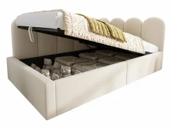 Cama Con Canapé|Cama Con Almacenaje|Cama infantil con somier de láminas de 90x190 cm - Cama juvenil con estructura metálica - Terciopelo (sin colchón)