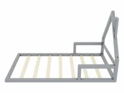 Cama infantil de 90 x 200 cm, cuna con forma de casa, pino macizo, estilo sencillo,^Merax Clearance