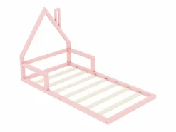 Merax Mueble De Bebé|Cama infantil de 90 x 200 cm, cuna con forma de casa, pino macizo, estilo sencillo,