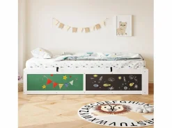 Cama infantil de madera con almacenaje - 90 x 200 cm - con almacenaje hidráulico y estante para escribir - madera -^Merax