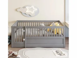 Hauss Spole Cama Montessori|Cama infantil de 140x200 cm con estructura y puerta pequeña (sin colchón ni estructura)