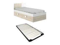 Vente-unique Cama Nido|Cama infantil nido 2 x 90 x 190 cm color natural y blanco con somier - SONIA