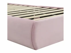 Cama infantil 90x200 cm acolchada de terciopelo - oreja de conejo con LED regulable - con 2 taburetes con almacenaje -^ModernLuxe Clearance