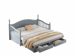 Cama infantil 90/180x190 cm, cama nido con 2 cajones, pino, cama multifuncional,^Hauss Spole New