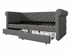 Hauss Spole Cama Diván|Cama infantil 90x200 cm con 2 cajones - Lino (sin colchón)