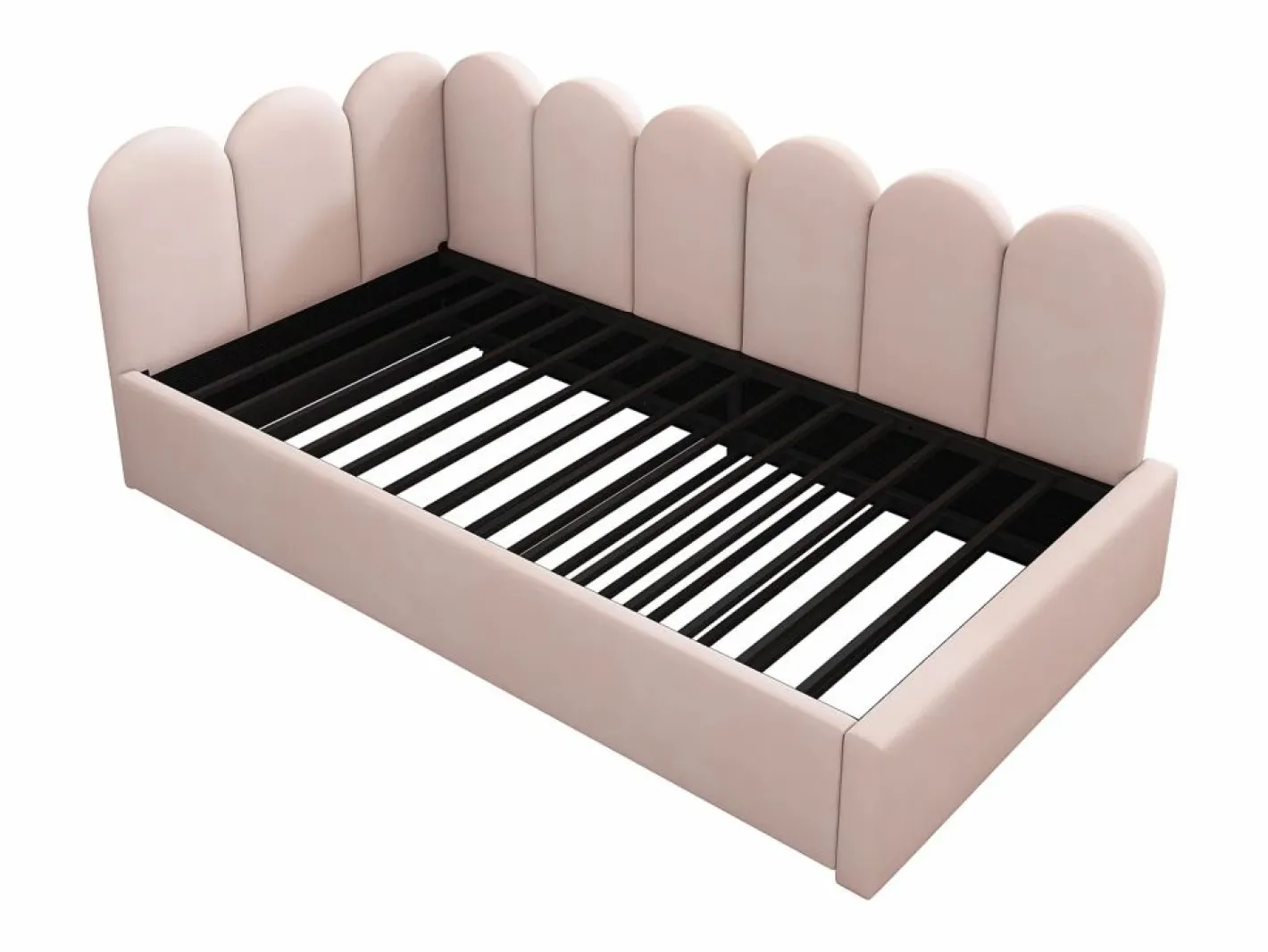 Hauss Spole Cama Nido|Cama infantil 90x200 cm con cama nido 90x190 cm, tapizado en terciopelo , sin colchón