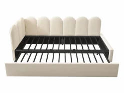 Hauss Spole Cama Diván|Cama Nido|Cama infantil 90x200 cm con cama nido 90x190 cm, tapizado en terciopelo , sin colchón