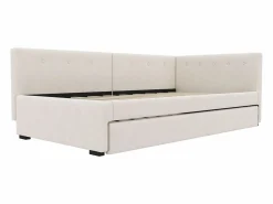 Hauss Spole Cama Nido|Cama infantil 90x200 cm con litera de 90x190 cm en terciopelo, sommier de tablas y sin colchón,